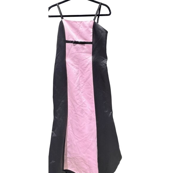 VTG Y2K Jessica McClintock Gunne Sax Pink Black Satin Evening Gown Prom Dres - Picture 1 of 8